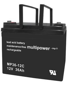 Multipower 12V - 36AH batteri for elektriske kjøretøyer