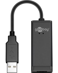 USB 2.0 Quick Ethernet Network Converter, 0,1 m - Svart