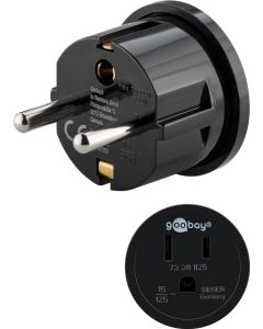 Travel Socket US/Japanese Han Sticks (Type B, NEMA 5-15, 3-PIN)> Schuko With Earth (Type F, CEE 7/4)