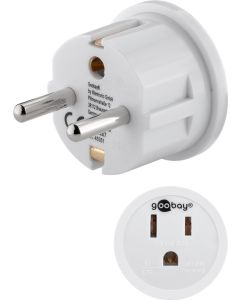 Travel Socket US/Japanese Han Sticks (Type B, NEMA 5-15, 3-PIN)> Schuko With Earth (Type F, CEE 7/4)
