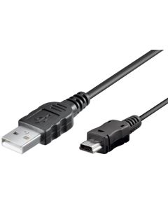 Mini USB -låve og datakabel, svart 1M