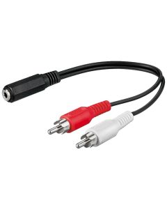 3,5 mm 2x RCA -adapterkabel 0,2m
