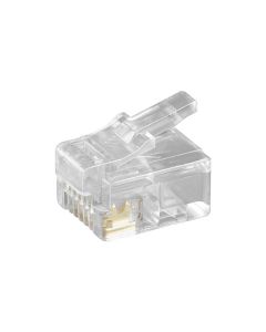 RJ12 -kontakt for flat kabel, 6 pol. - 1 stk.