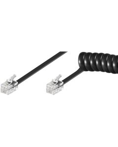 Telefonrørkabel spiral 2x RJ10 (4p4c) 2m