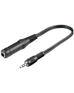 3,5 / 6,35 mm pluggadapterkabel 0,2m