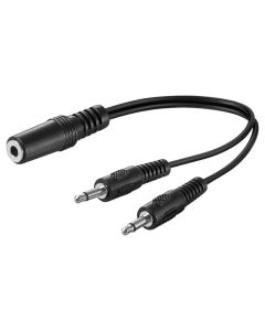 3,5 mm pluggadapterkabel 0,2m - minijack fly adapter