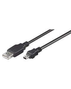 USB 2.0 Hi-Speed-kabel, svart, 3m,