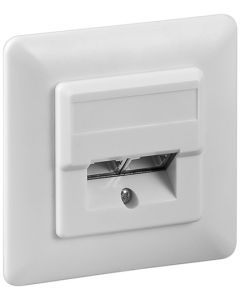 CAT 5E Veggboks til nettverk stikkontakten (2xrj45) skrå plugg, hvit