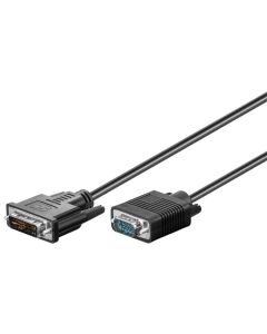 DVI-I/VGA FullHD-kabel, svart, 1 m,