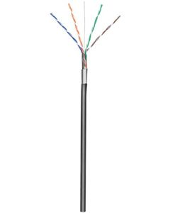 CAT 5E Outdoor Network Cable, F/UTP, Black, 100m Cable Roll