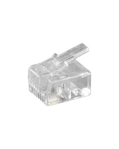 RJ11 -kontakt for rund kabel, crimp u. Display - 1 stk.