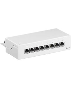 CAT 6 Mini/Desktop Patch Panel, 8 Port, White