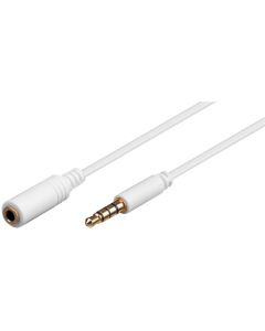 3,5 mm pluggforlengelse kabel hvit 1,5 m