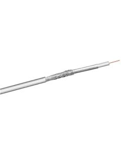 100dB Coax, antennekabel, 2x skjermet, Cu, 500 m, hvit