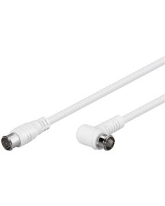 Sat kabelvinkel, f -socket - rask tilkobling, hvit, 1,5 m