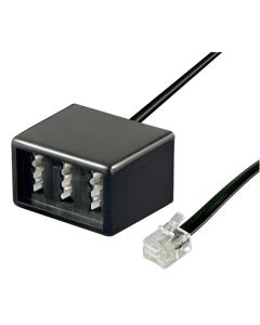 Tae adapter 3 tae n/f/n hun til rj11/rj14 hann (6p4c) - 1 stk.