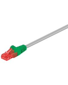 Cat 6 Cross-Patch Cable, U/UTP, Gray, Green, Gray-Green, 1M