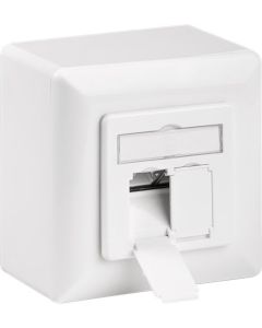Cat 6a Universal Wall Outlet inkl. Ramme, hvit