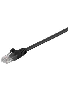 CAT 5E PATCH CABLE, U/UTP, SVART, 1M