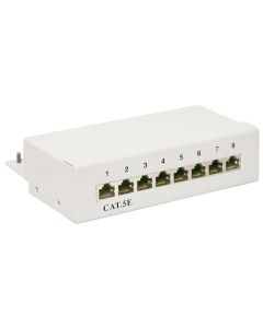 CAT 5E Mini Desktop Edition of Patch Panel, 8 Port, Gray, Paper Box with Label
