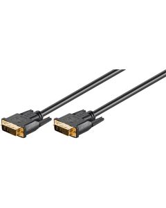 Dvi-i fullhd kabel dobbeltkobling, svart, 2m,