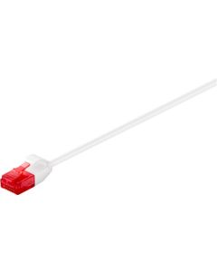 Katt 6 tynn lappekabel U/UTP, hvit, 0,25m