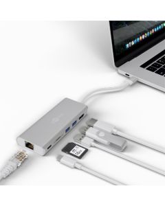 USB-C premium multiport-dock, sølv