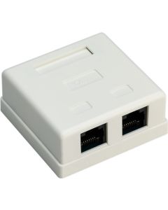 2-port RJ45 Installasjonsboks, CAT 6, UTP