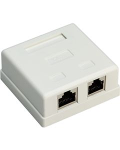 2-port RJ45 Installasjonsboks, CAT 6, STP