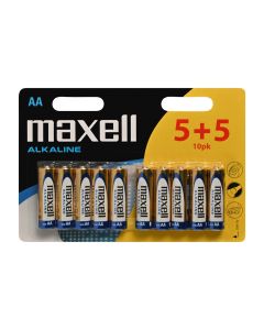 Maxell Long life Alkaline AA / LR6 batterier - 10 stk.