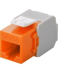 CAT 6A RJ45 plugger, ikke skjermet, oransje-hvitt