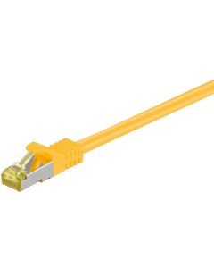 RJ45 Patch Cable S/ FTP (PIMF), M/ CAT 7 -kabel, gul, 0,25m
