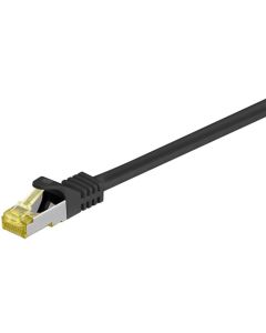 RJ45 Patch Cable S/ FTP (PIMF), M/ CAT 7 -kabel, svart, 0,25m