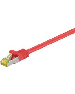 RJ45 Patch Cable S/ FTP (PIMF), M/ CAT 7 -kabel, rød, 1m