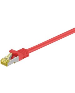 RJ45 Patch Cable S/ FTP (PIMF), M/ CAT 7 -kabel, rød, 10m