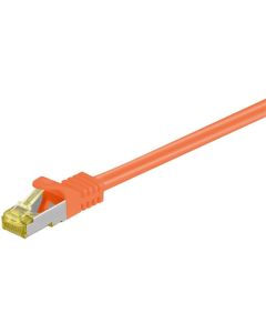 RJ45 Patch Cable S/ FTP (PIMF), M/ Cat 7 -kabel, oransje, 30m