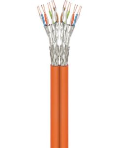 CAT 7A Duplex Network Cable, S/FTP (PIMF), oransje, 100m kabelrull