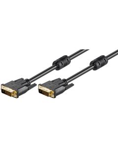Dvi-d fullhd kabel dobbeltkobling, svart, 2m,