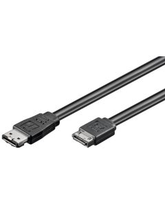 HDD ESATA CABEL 1,5 GBITS / 3 GBITS / 6 GBITS, SVART, 0,5M,