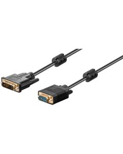 DVI-I/VGA FullHD-kabel, svart, 2m,
