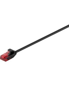 Katt 6 tynn lappekabel U/UTP, svart, 0,5 m