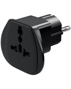 Travel Socket Universal-> Schucko, svart