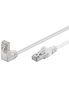 CAT 5E PATCH CABLE 1x 90 ° vinklet, F/UTP, hvit, 0,25m