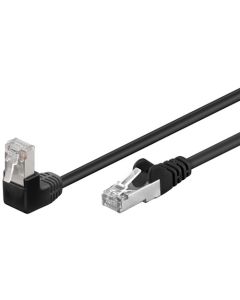 CAT 5E PATCH CABLE 1x 90 ° vinklet, F/UTP, svart, 5m