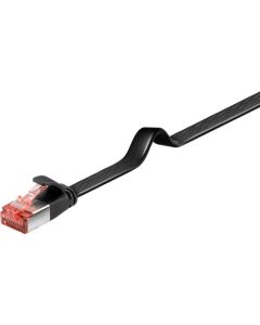 Cat 6 Flat Patch Cable U/FTP, svart, 1,5m
