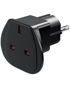 Travel Socket UK -> schucko, svart