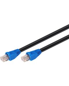 Katt 6 utendørs lappekabel, U/UTP, svart, 10m