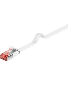 Cat 6 Flat Patch Cable U/FTP, White, 10m