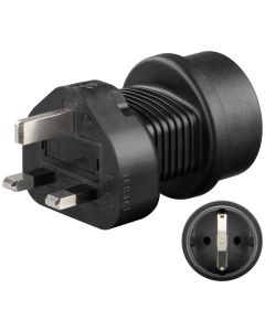 Travel Socket Schuko M/Earth (Type F, Cee 7/4)> UK Hanstrike