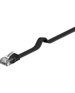 Cat 6 Flat Patch Cable, U/UTP, svart, 1,5m